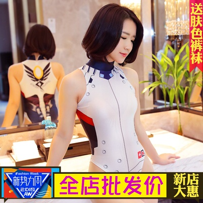 2018新款情趣内衣女死库水动漫印花诱惑高叉连体紧身塑身衣女-淘宝网