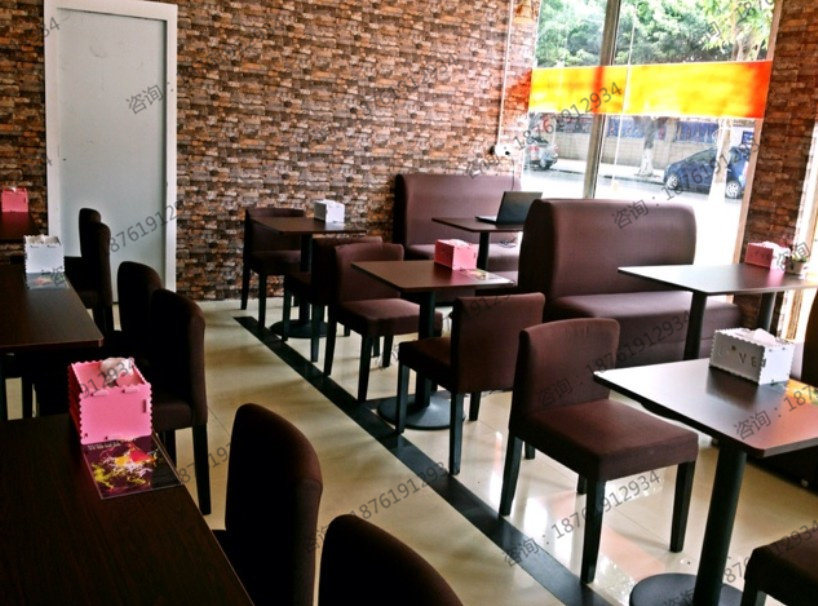 เก้าอี้ 咖啡厅桌椅甜品店奶茶店桌椅组合茶餐厅蛋糕店桌椅卡坐沙发组合  