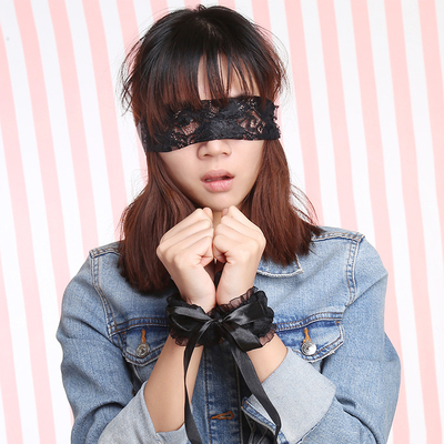 蕾丝眼罩手铐 性感半透眼罩系带手铐-淘宝网