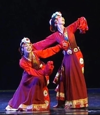 藏族舞蹈服裝心聲表演服藏服演出服民族服裝女舞臺服女裙現貨新款