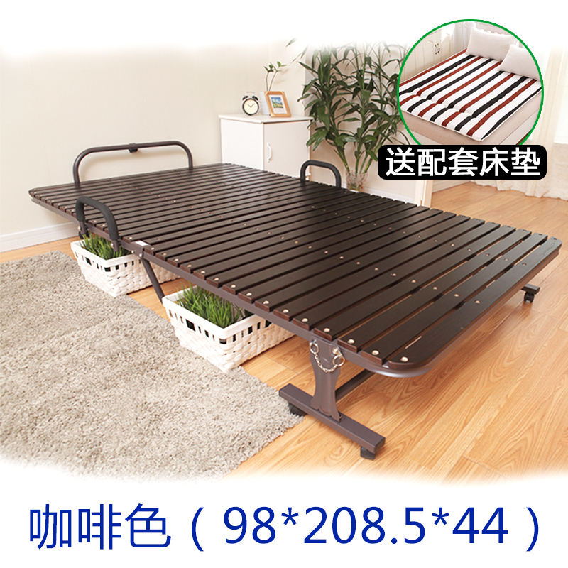 japanese solid wood folding bed single bed office siesta bed hard board bed plus bed children's sister-in-law escort bed