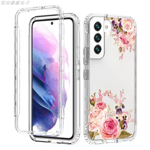 Girls Phone Cases Covers Rose Flower Illustration Full Protection Tough Shockproof Silicone TPU Galaxy S23, Galaxy S23 Plus, Galaxy S23 Ultra,