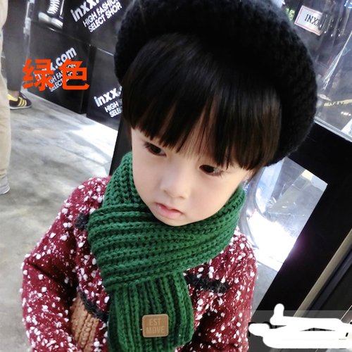 秋鼕季保暖兒童圍巾韓版男童女童毛線針織加厚圍脖男女寶寶小圍巾