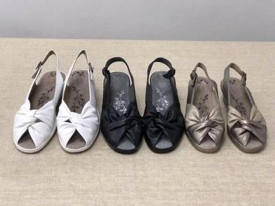 夏季女士凉鞋 妈妈鞋坡跟牛皮 柔软舒服原单