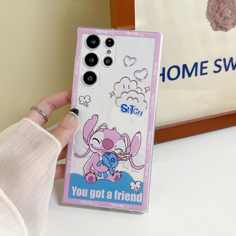 Pink — Supreme Lilo And Stitch S23, S23 Plus, S23 Ultra, S22, S22 Plus, S22 Ultra, S21, S21 Plus, S21 Ultra, S20, S20 Plus
