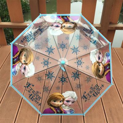 新款透明兒童雨傘冰雪奇緣愛艾莎公主女童幼兒園自動傘寶寶安全傘