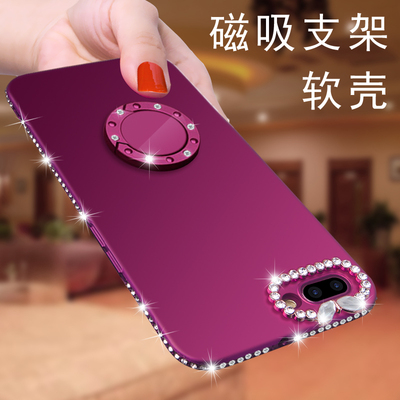 oppo r11s手机壳红色挂脖子oppor11s硅胶套镶钻带挂绳全包带钻女