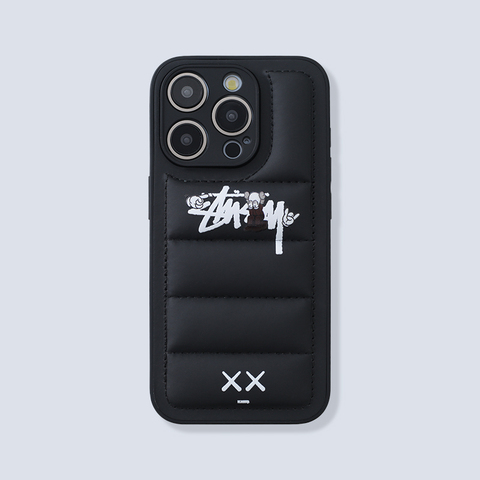 Black — STUSSY Puffy Puffer Down Jacket 15, 14, 13, 12 iPhone Case