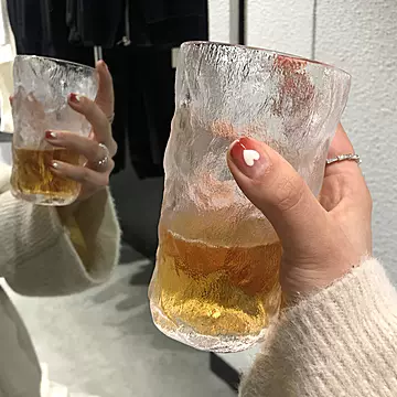 南极人北欧ins简约极冻新品冰川纹玻璃杯[20元优惠券]-寻折猪