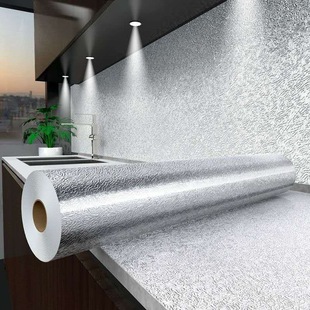 10米厨房防油贴纸耐高温自粘铝箔纸橱柜台面防水防潮墙贴壁纸加厚