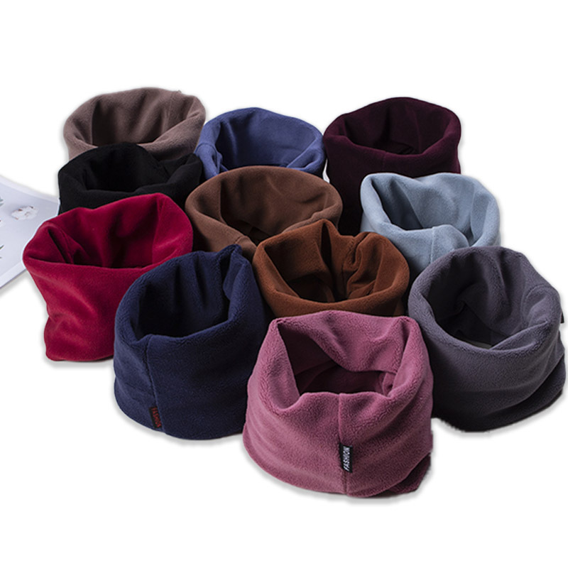 polar velvet scarf women‘s winter solid color 2022 new men‘s collar plus velvet warm all-match collar multifunctional hat