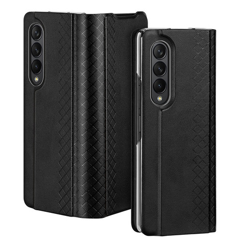 Black — Z Fold4 5G Thin Slim Wallets Folio Flip Card Holder Minimal Synthetic Leather Samsung Phone Case
