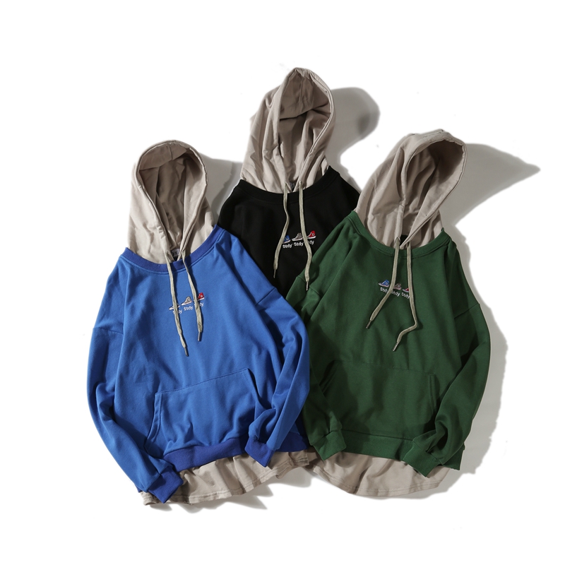 chic à capuchon faux deux pièces chandail hommes automne version coréenne de la tendance des étudiants à harajuku vent ulzzang lâche amoureux tenue chic à capuchon faux deux pièces chandail hommes automne version coréenne de la tendance des étudiants à harajuku vent ulzzang lâche amoureux tenue