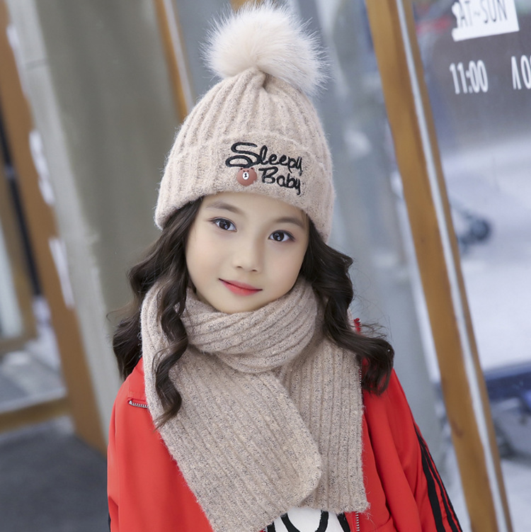 韓版女童秋鼕天帽子2-3-6-12歲兒童加絨百搭毛線帽小孩帽潮公主帽