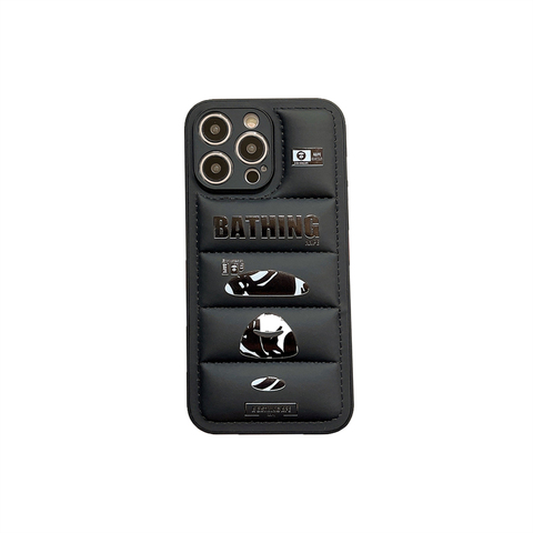 Black — Bathing Ape Puffy Puffer Down Jacket 15, 14, 13, 12, 11 iPhone Case