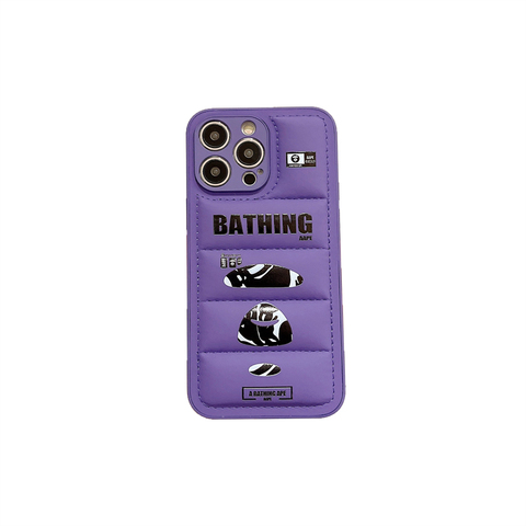 Purple — Bathing Ape Puffy Puffer Down Jacket 15, 14, 13, 12, 11 iPhone Case