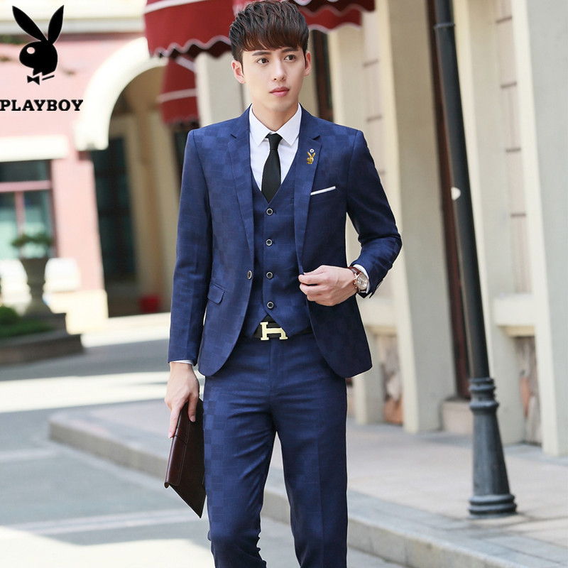 playboy convient à des hommes d'affaires décontractée carrière costume trois-pièces de la jeunesse version coréenne de slim fit robe de mariée costume playboy convient à des hommes d'affaires décontractée carrière costume trois-pièces de la jeunesse version coréenne de slim fit robe de mariée costume