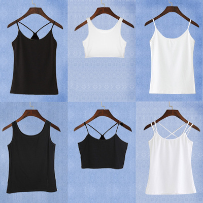 夏季黑白色小吊带背心女短款外穿百搭韩版上衣打底内搭性感吊带-淘宝网
