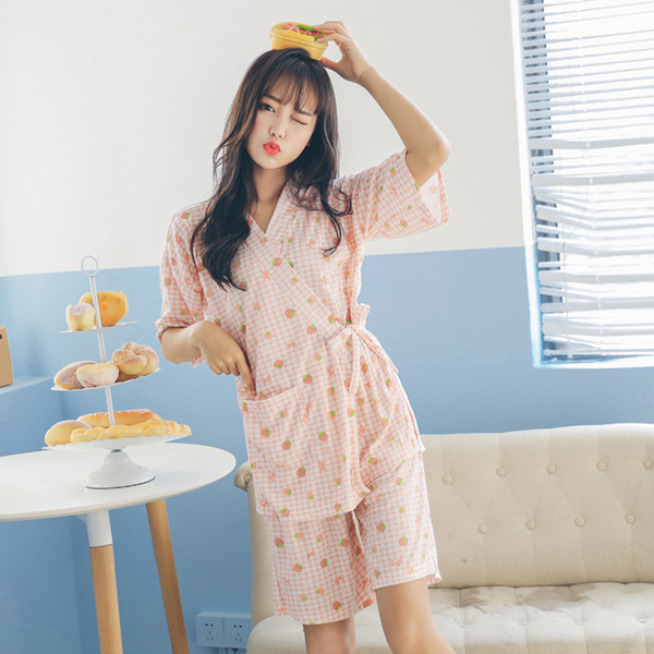 Imported cotton pajamas gown Japanese kimono sexy 