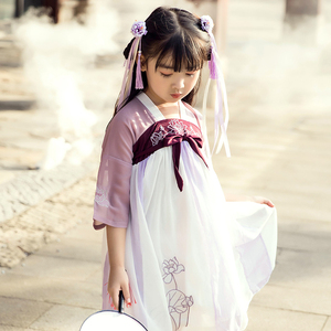汉服女童夏装中国风儿童古装超仙女襦裙童装古风小女孩连衣裙飘逸