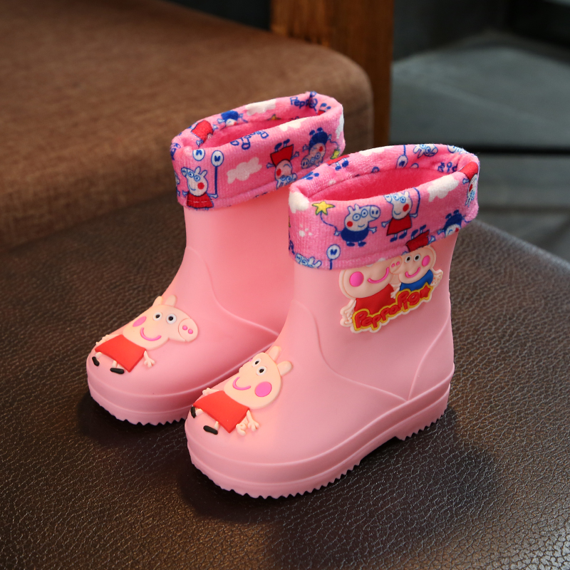 兒童雨鞋男童女童防滑水靴 四季通用 公主可愛幼兒園水鞋加絨保暖