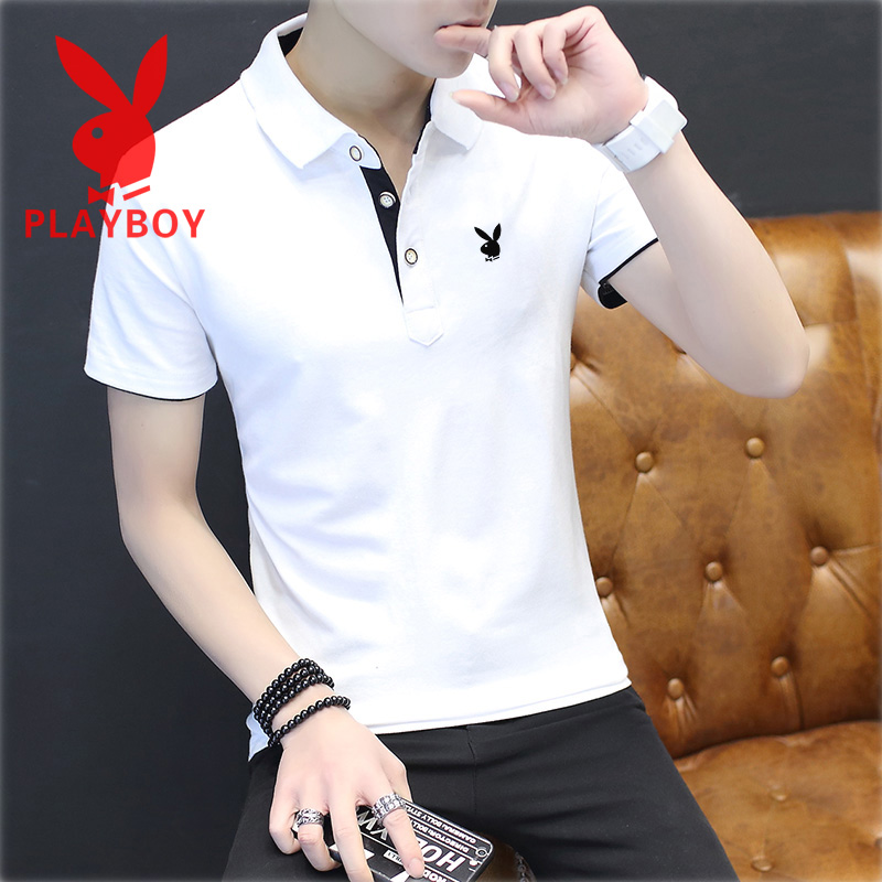 playboy hommes à manches courtes t-shirt d'été mince casual tops moitié manches robe de t-shirt d'été, polo shirt playboy hommes à manches courtes t-shirt d'été mince casual tops moitié manches robe de t-shirt d'été, polo shirt