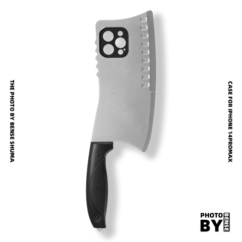 Gray Butchers Knife Funny 3D Silicone TPU 15, 14, 13, 12 iPhone Case