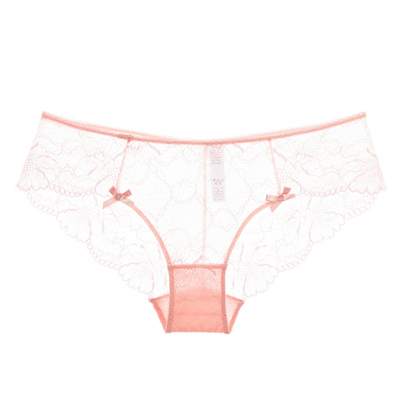 春夏新女士性感超薄蕾丝内裤透明三角裤透视薄款舒适大码底裤粉色-淘宝网