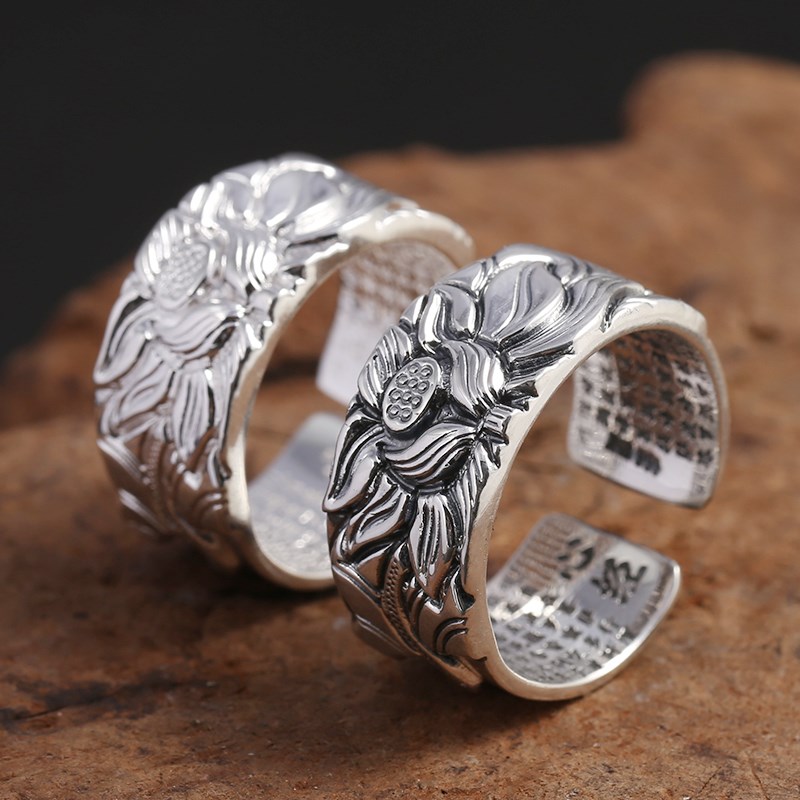 les aristochats cerf 999 argent pur bijoux en argent pur cadeau de noël lotus ouverture cœur de l'anneau des hommes et des femmes thai bijoux en argent les aristochats cerf 999 argent pur bijoux en argent pur cadeau de noël lotus ouverture cœur de l'anneau des hommes et des femmes thai bijoux en argent