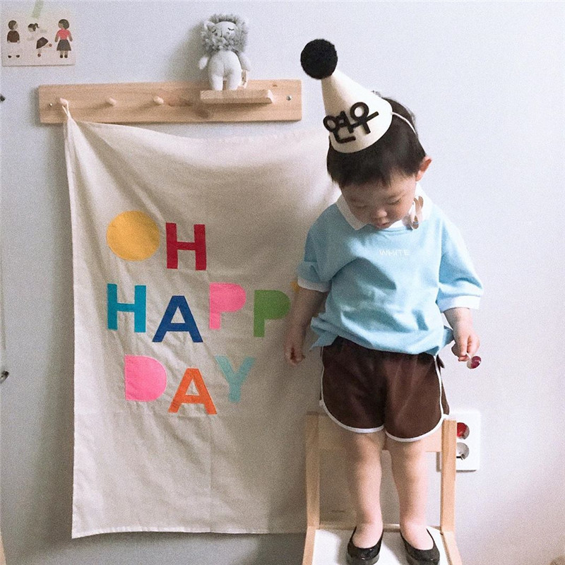 Fondo de tela para fotografía de bebés Oh Happy Day_voghion.com