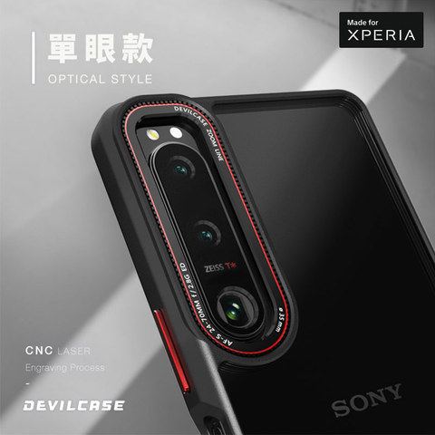 Black — DEVILCASE 5 IV Transparent Clear Tough Shockproof Sony Xperia Phone Case