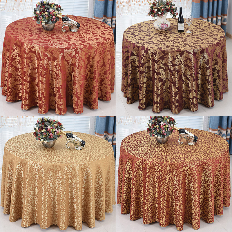 Hotel Restaurant Polyester Tablecloth Plain Table Dress European Tablecloth Jacquard round Table Tablecloth
