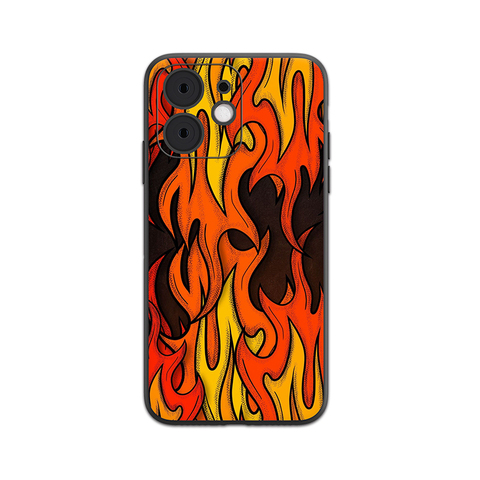 Matte Soft — Fire Drawing Illustration 15, 14, 13, 12, 11 iPhone Case