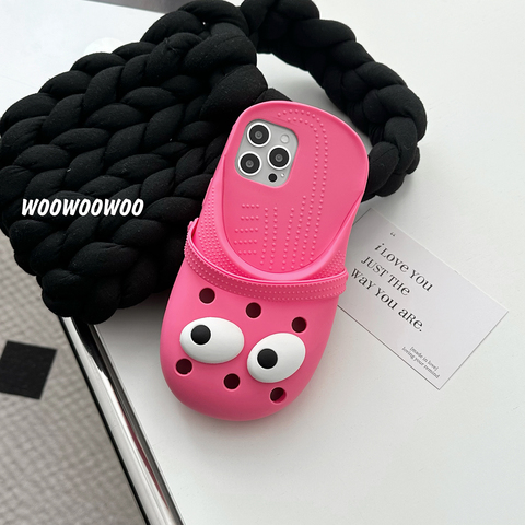Pink — Funny Croc Slipper 3D Silicone TPU 14, 13, 12 iPhone Case