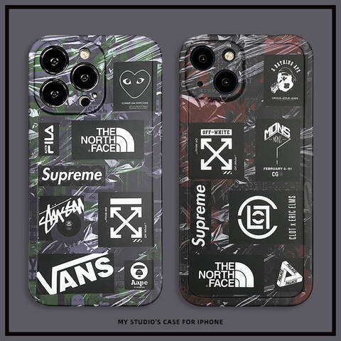 New Brands Supreme Vans Clot Fila The North Face Logo 14, 13, 12 iPhone Case