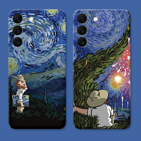 Vincent Van Gogh New Starry Night Illustration S23, S23 Plus, S23 Ultra, S22, S22 Plus, S22 Ultra, S21, S21 Plus, S21 Ultra