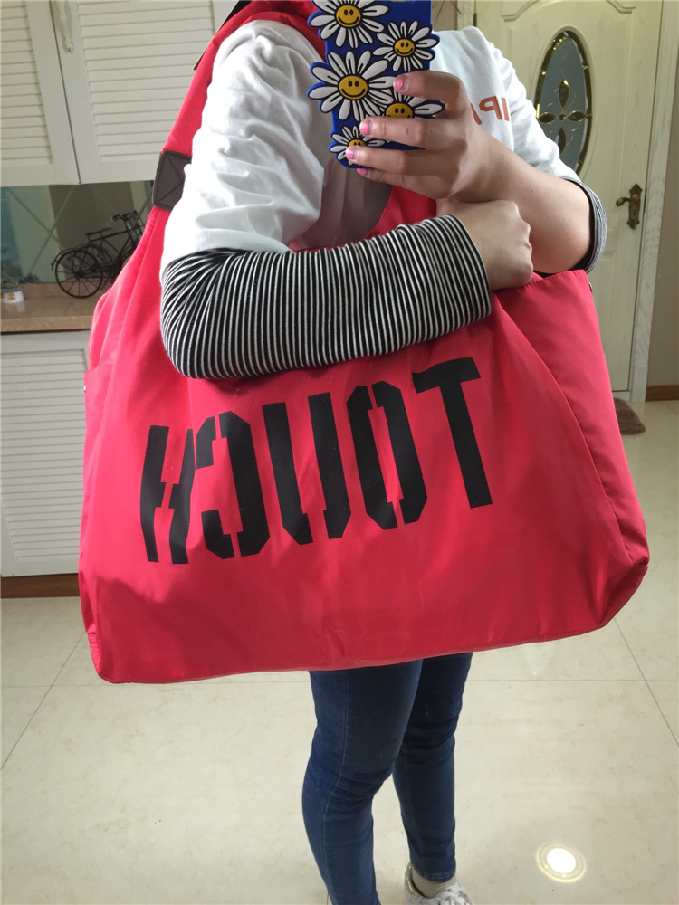letters korean version of the single shoulder nylon leisure bag large - capacity cloth handbags shopping bags square dance travel bags