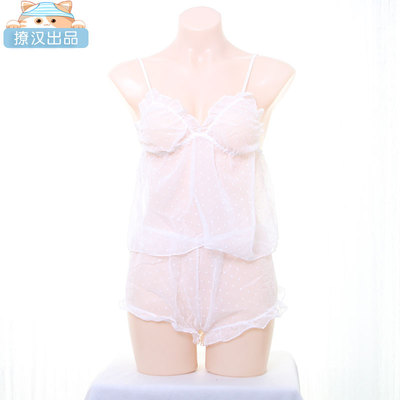 【撩汉出品】透明波点睡衣套装 日系少女吊带套装-淘宝网