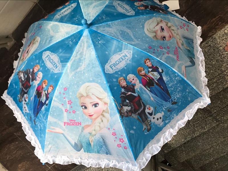 冰雪奇緣白雪公主傘小學生幼兒園兒童傘長柄女童自動雨傘遮陽傘