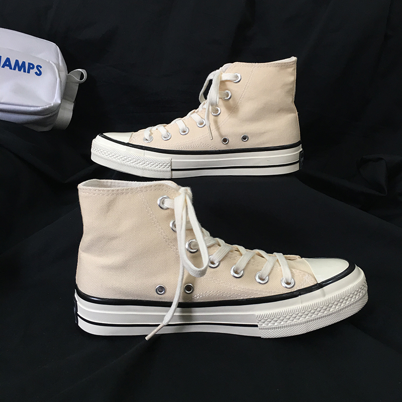 1970 beige haut-dessus des hommes et des femmes le même paragraphe casual couple classique polyvalente 2019 printemps et de l'automne de nouvelles respirant chaussures de toile 1970 beige haut-dessus des hommes et des femmes le même paragraphe casual couple classique polyvalente 2019 printemps et de l'automne de nouvelles respirant chaussures de toile
