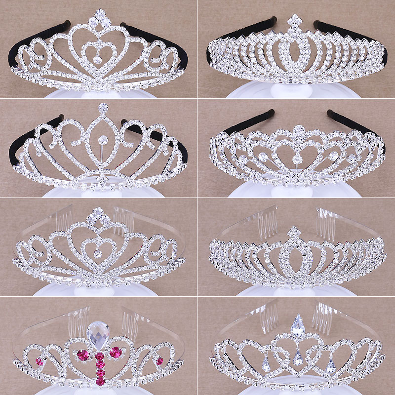 韓國兒童皇冠頭飾公主發飾小女孩發箍發卡夾寶寶女童王冠水鑽飾品