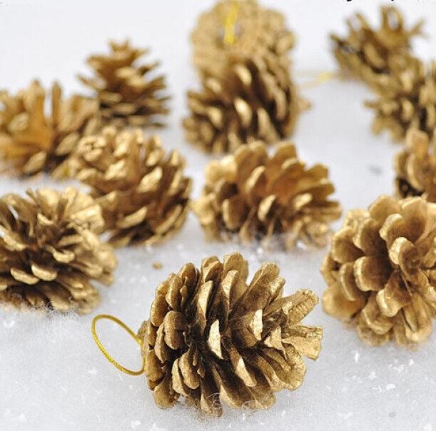 cistmas tree supplies cistmas pine cone mall ktv ceiling ornaments 4cm golden pine cone cistmas tree decorations pendant