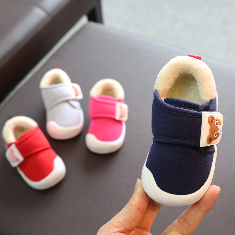 男寶寶鞋子棉鞋秋鼕季加絨0-1-2-3歲嬰兒軟底學步鞋機能鞋女童