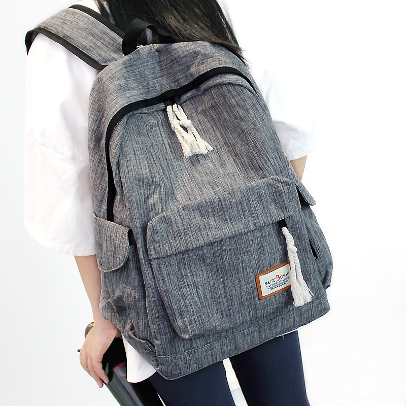 简约双肩包男女韩版中学生书包大容量旅行背包学院风电脑包休闲包