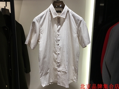 断码 意大利轻奢 博图男装 67%棉+33%亚麻 浅驼 短袖衬衫