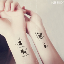 Оригинальные татуировки NEIO Счастливые времена для кошек и мышей Милые личности Маленькие кошки Водонепроницаемые наклейки для женщин