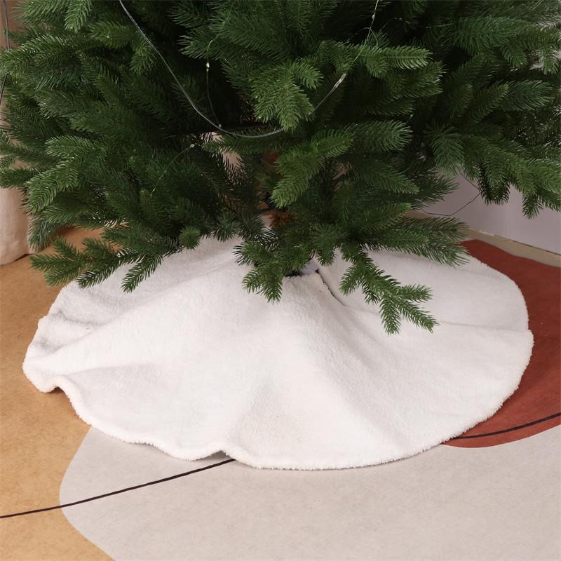 White Cistmas Tree Tree Skirt Base Pad Skirt Plush Snowfke Floor Mat Apron Cistmas Cloth Cistmas Decorative Carpet