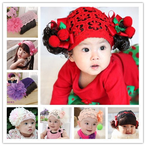 韓版女寶寶假發帶頭飾夏天女童頭箍1-2周歲頭花嬰兒發帶女童飾品