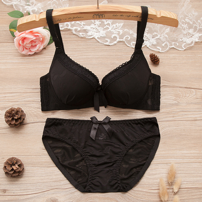 新款夏季文胸上薄下厚聚拢调整型 上托 性感少女内衣套装高中学生-淘宝网