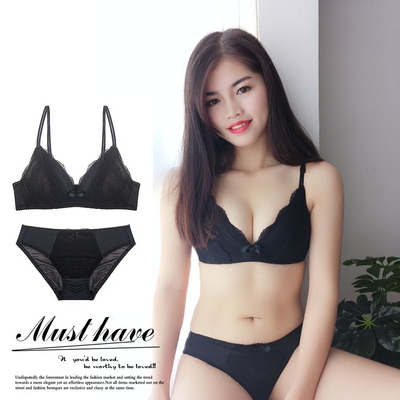 本命年性感蕾丝三角杯薄杯无钢圈聚拢舒适内衣甜美少女文胸套装-淘宝网
